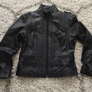 Kenneth Cole Reaction Black Leather Jacket